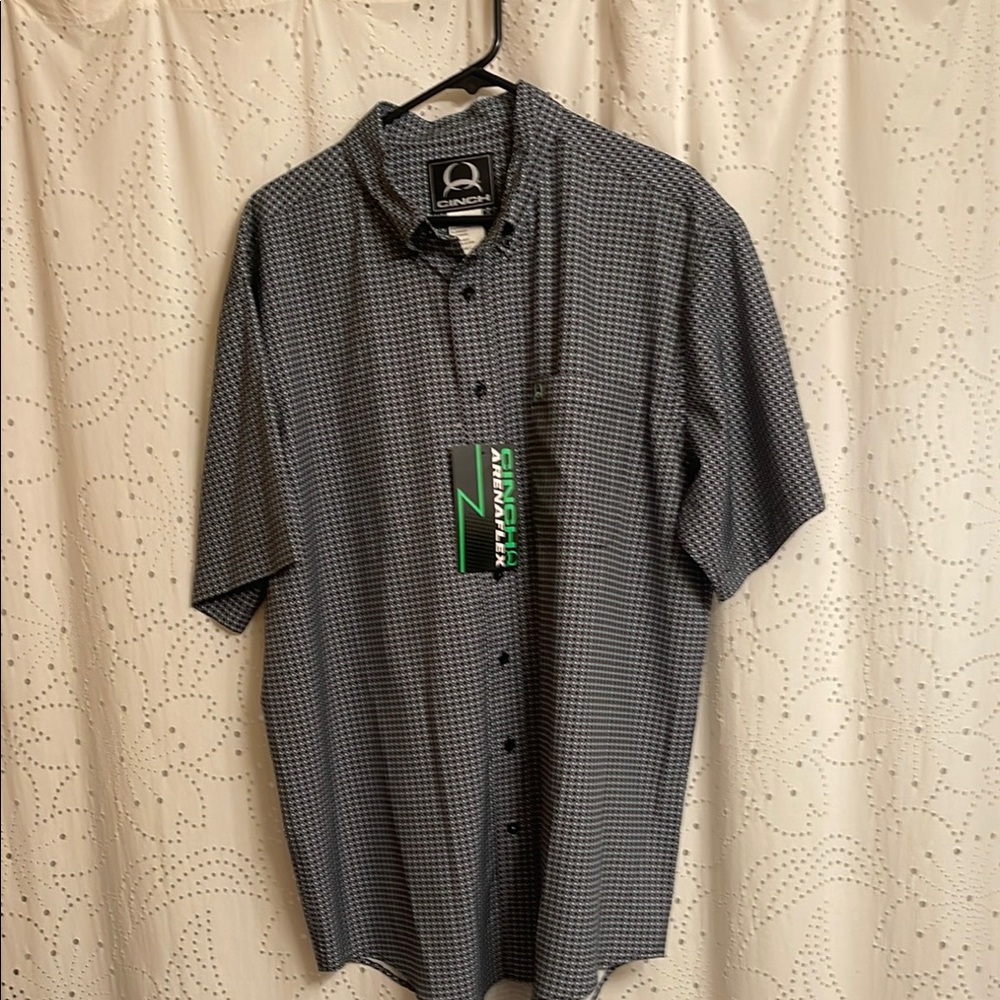 Cinch Black and Gray Casual Button Down Shirt Modern Fit